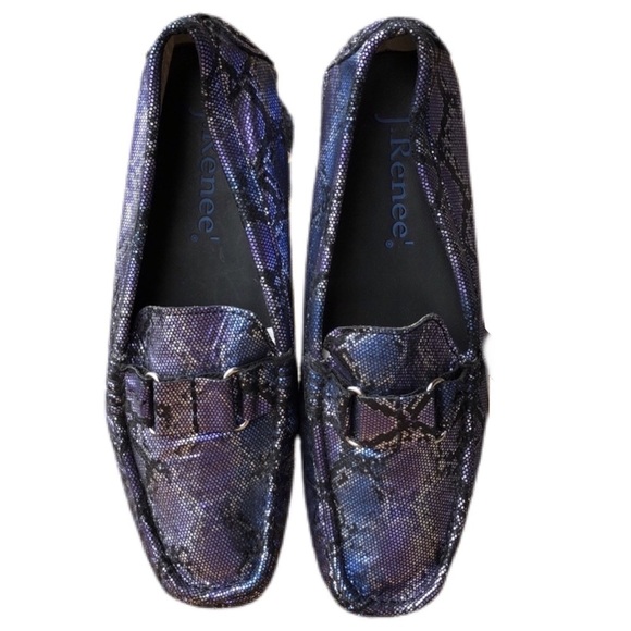 J. Renee Leather Faux Snakeskin Driving Shoe - Picture 2 of 11